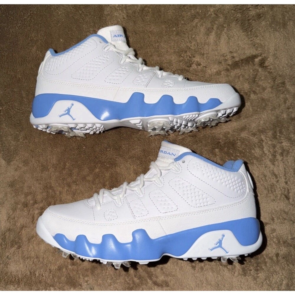 New Nike Air Jordan 9 Retro Low G Golf UNC University Blue White FJ5934-101